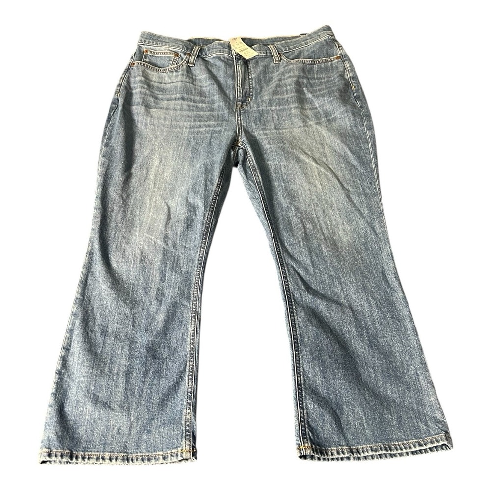 NWT J. Crew Mid Rise Flare‎ Crop Womens Jeans Blue Denim All Day Stretch 32P